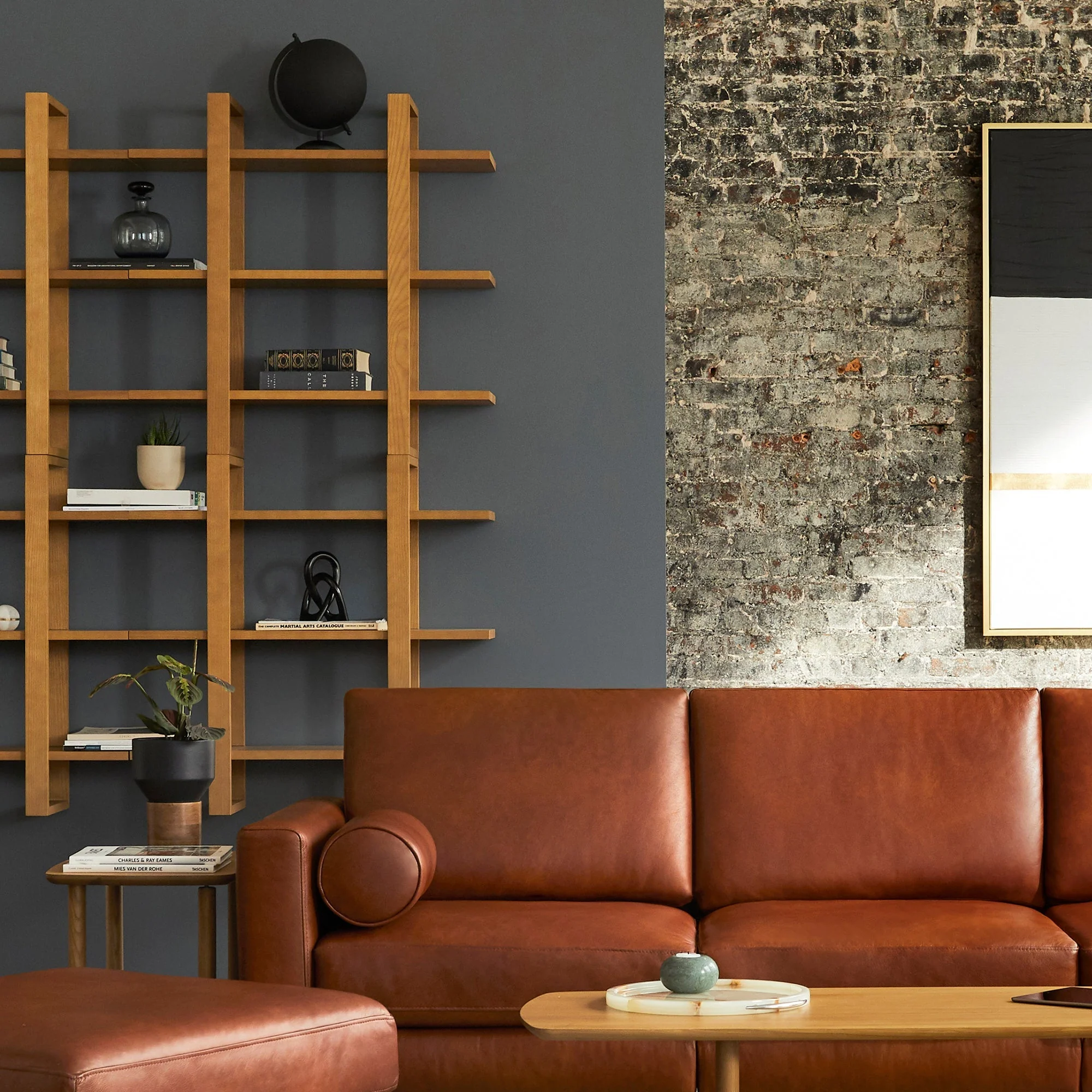 Nomad Leather Loveseat with Ottoman 10 Nomad Leather Loveseat with Ottoman
