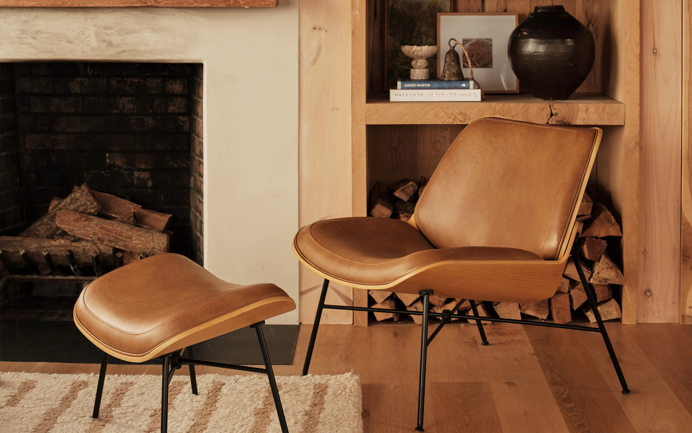 Vesper Leather Ottoman